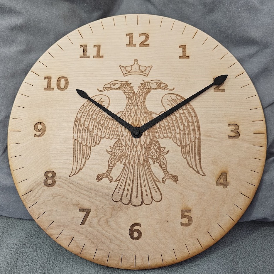 Engraved clock face